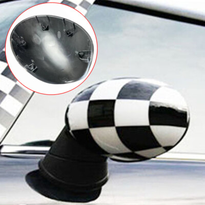 For MINI Cooper R55 R56 R57 R60 Checkered Manual Fold Side Mirror Cover Replace