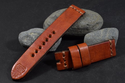 UHRENARMBAND 22/22 130/80 MM OIL BRAUN ECHT SATTEL LEDER FÜR PANERAI MASTRAP 592 - 第 1/7 張圖片