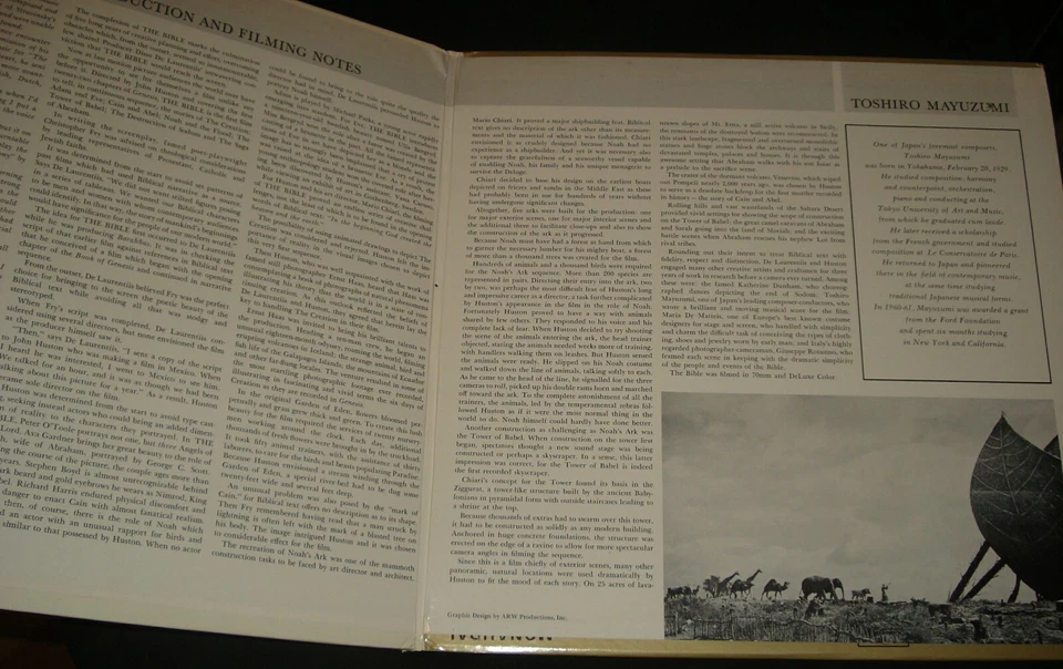 THE BIBLE MOVIE OST STEREO 1966 LP TOSHIRO MAYUZUMI Ulla Bergryd Peter O'Toole - Image 2 of 3