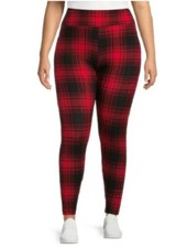 No Boundaries NEW Junior's Printed Sueded Ankle legging size M Black/red plaid