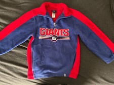 New York Giants Reebok Fleece 1/4 Zip Sweatshirt Youth Size S with pockets
