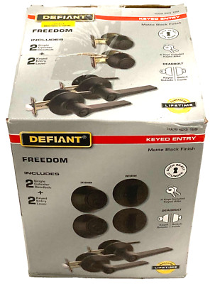 Defiant Keyed Entry Project Pack Single Cylinder Matte Black, Freedom 32MEX9D1BD