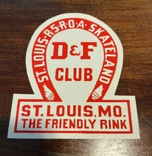 Vintage Skateland St. Louis, MO Rink Skating Sticker Label R.S.R.O.A Decal