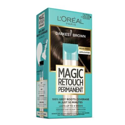 L'Oreal Paris Magic Retouch Permanent 3 Darkest Brown Grey Coverage In 10 Mins