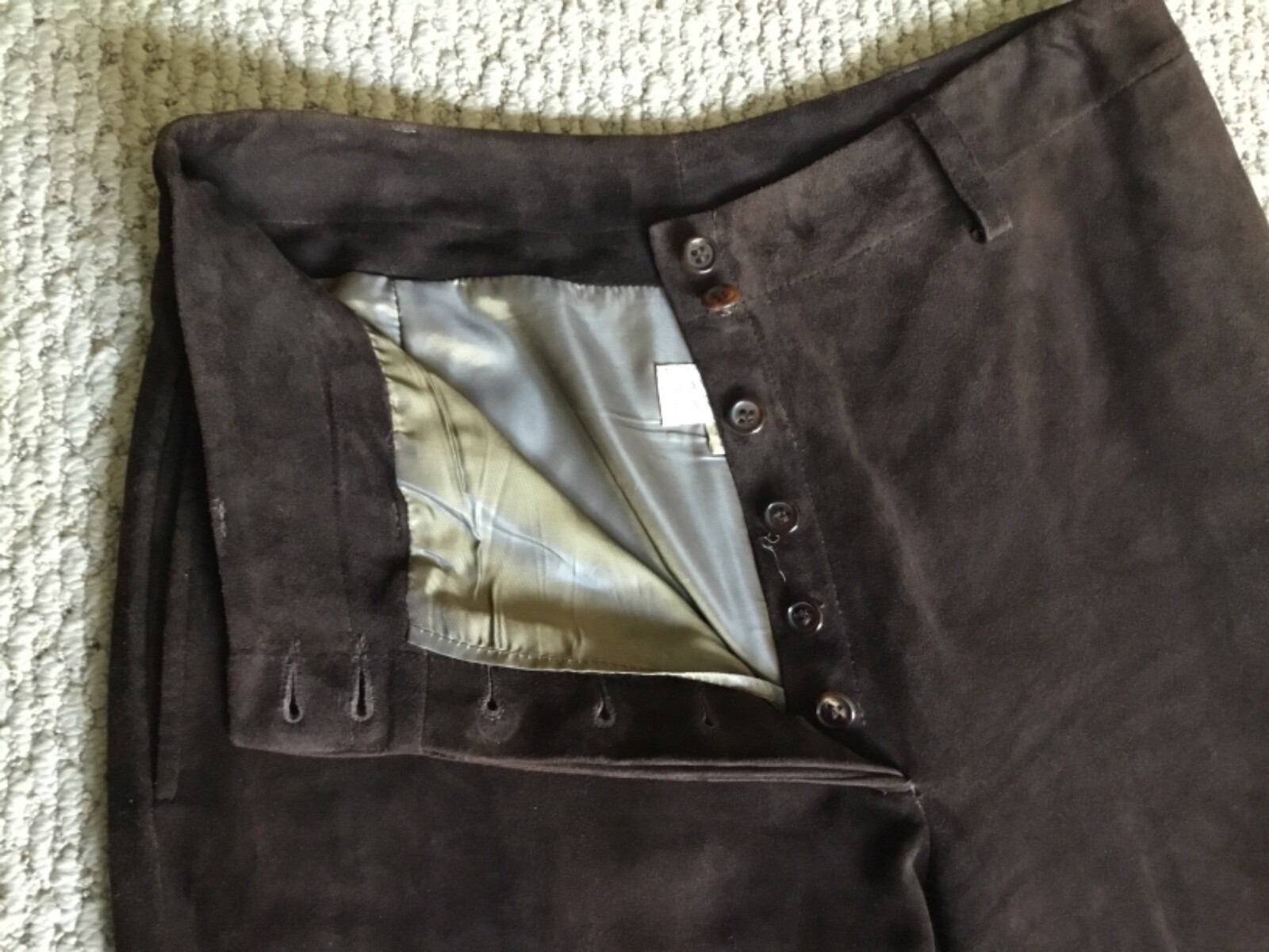 Maxfield Parrish/Nigel Preston Rare Vintage Chocolate Brown Lined Suede Pants L image 6