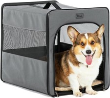 Collapsible Dog Crate - Upgraded Zipper Seam Dog Travel House 24Lx18Wx21H M 