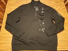 NWT 79.50 DKNY New York Black 1/4 Zip Men's Black Logo Sweatshirt Size XL