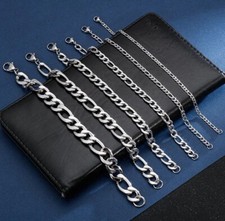 STAINLESS STEEL FIGARO Bracelet 20 cm 7.87 in  4mm width