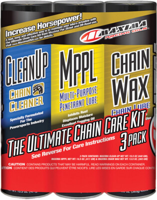 Maxima Chain Wax Ultimate Chain Care Kit Combo 3 Pack 70-749203