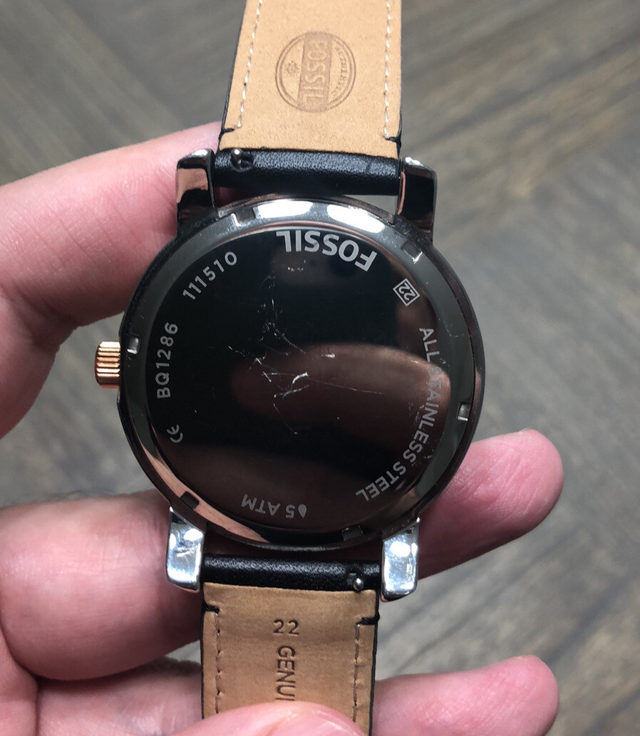 Fossil Lance Men's 46mm Black Dial Rose 