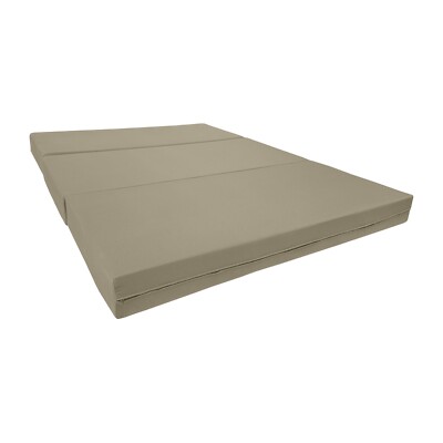 Tan Full Trifold Foam Bed, Shikibuton, Sleepover Folding Mattress 6 x 54 x 75