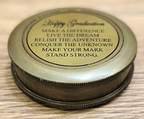 Vintage Collectible Brass Compass Quote Engraved Antique Reproduction Best Gift. - Picture 6 of 7