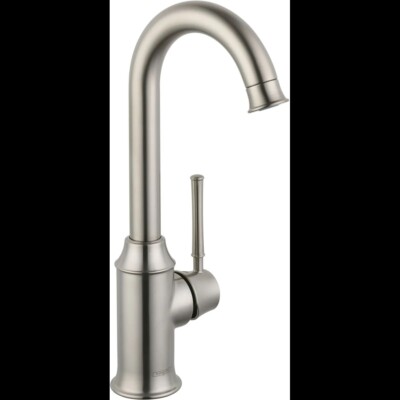  Hansgrohe Talis C 14-inch Tall 1-Handle Bar Faucet in Stainless Steel Optic Dra