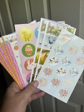 Lot of 8 Sheets Vintage Easter  Spring Themed Sticker Sheets Hallmark