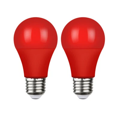 2 Pack E27 Screw LED Bulb SMD 2835 5W Red Non-dimmable A50 Bulbs for Table Lamp - image 1 of 4