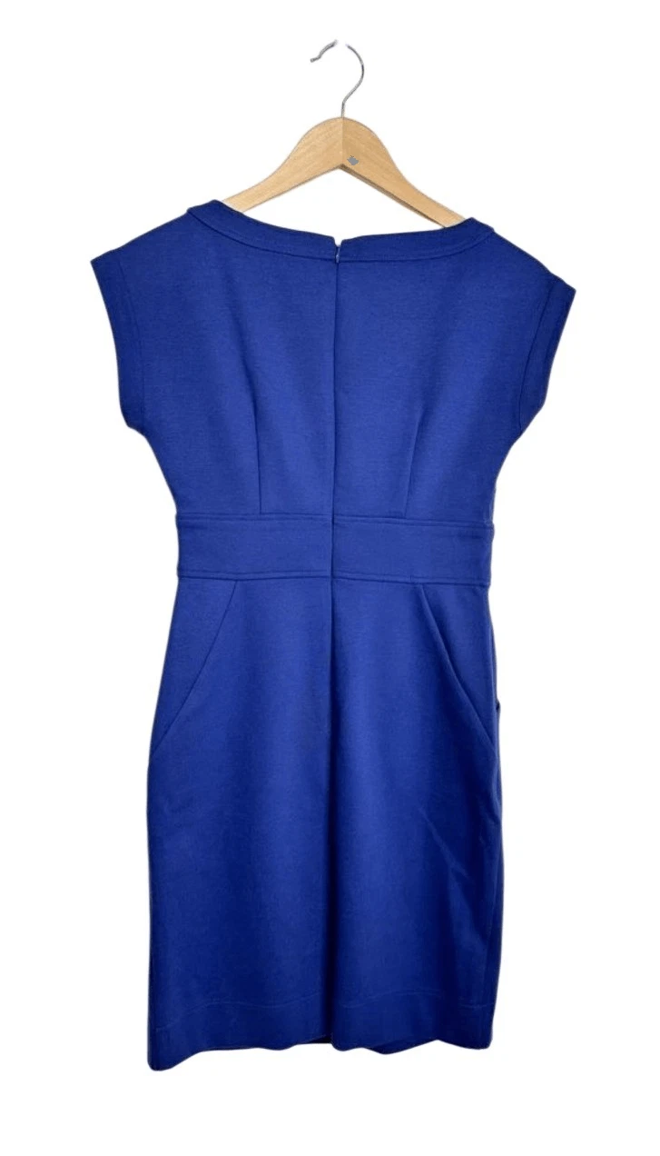 VETEMENTS Abito Shoshanna taglia 6 blu royal tubino lunghezza ginocchio zip scollo barca