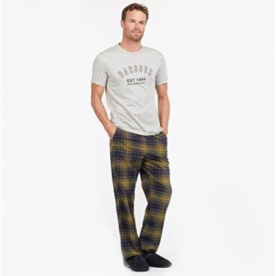 Barbour Mens Comfy Sleepwear Pajama Bottoms Green S