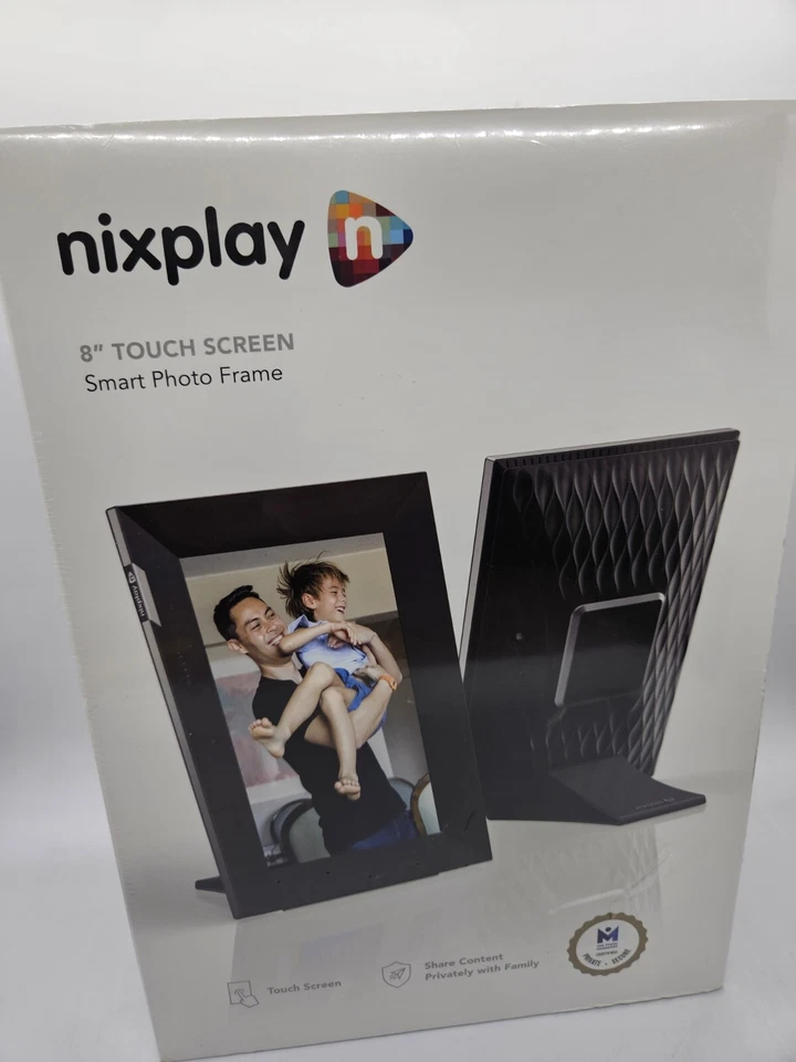 Nixplay - W08K Touch 8-inch LCD Smart Digital Photo Frame - Black/SILVER NEW - Image 2 of 4