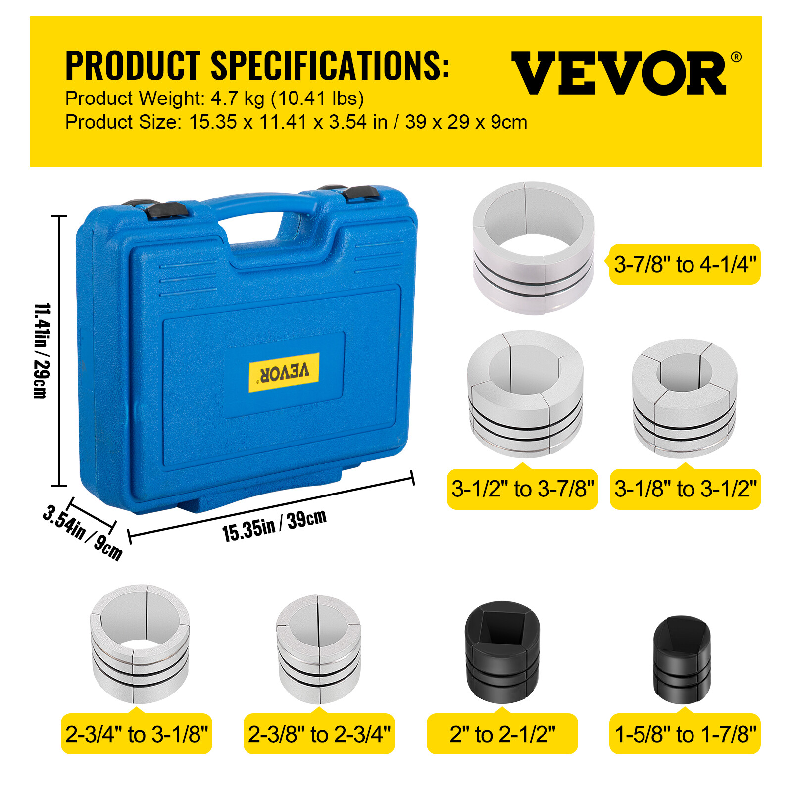 VEVOR Air Hydraulic Exhaust Pipe Expander 10t Pipe Stretcher 15/8" to