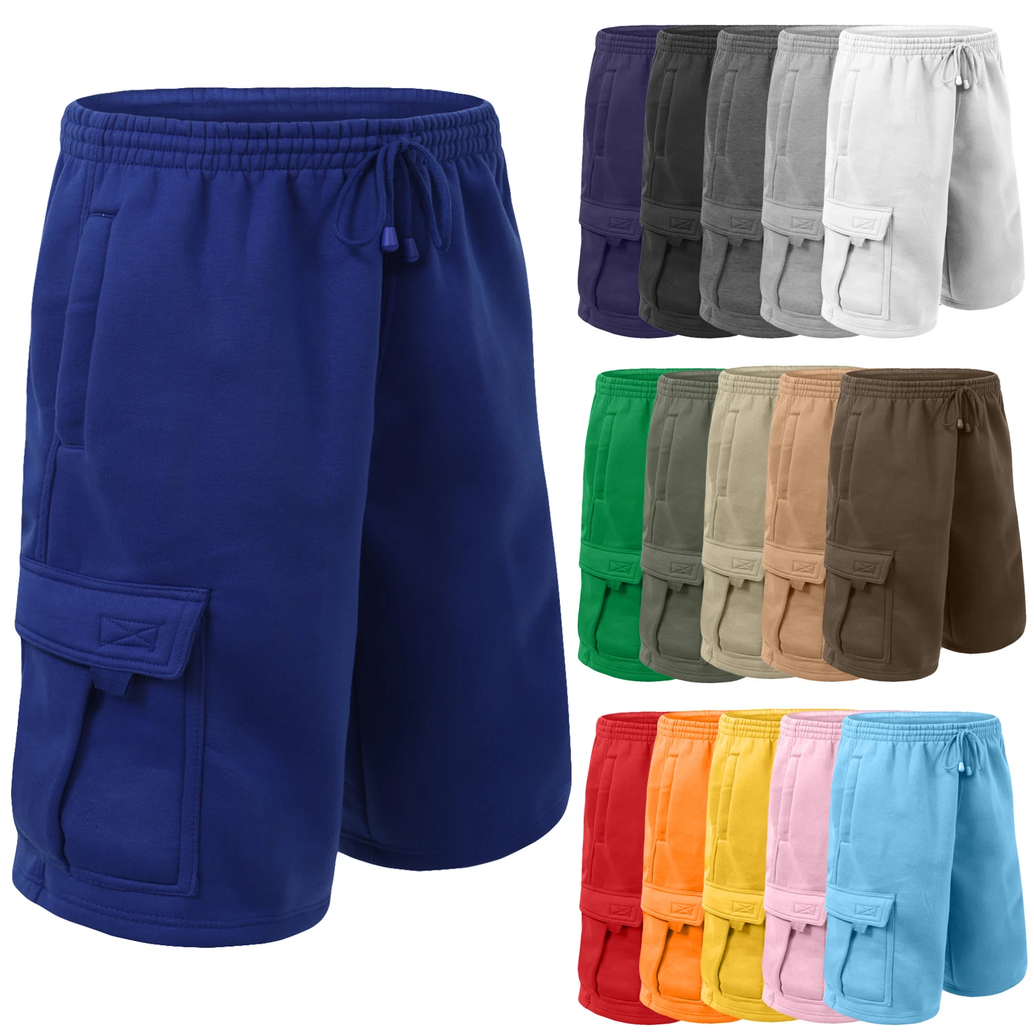 NE PEOPLE Mens Comfy Baggy Fleece Cargo Sweat Shorts with Drawstring [NEMP07]
Opens in a new window