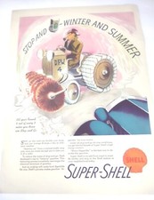 1937 Vintage Shell Gasoline Advertisement Stop And Go Page