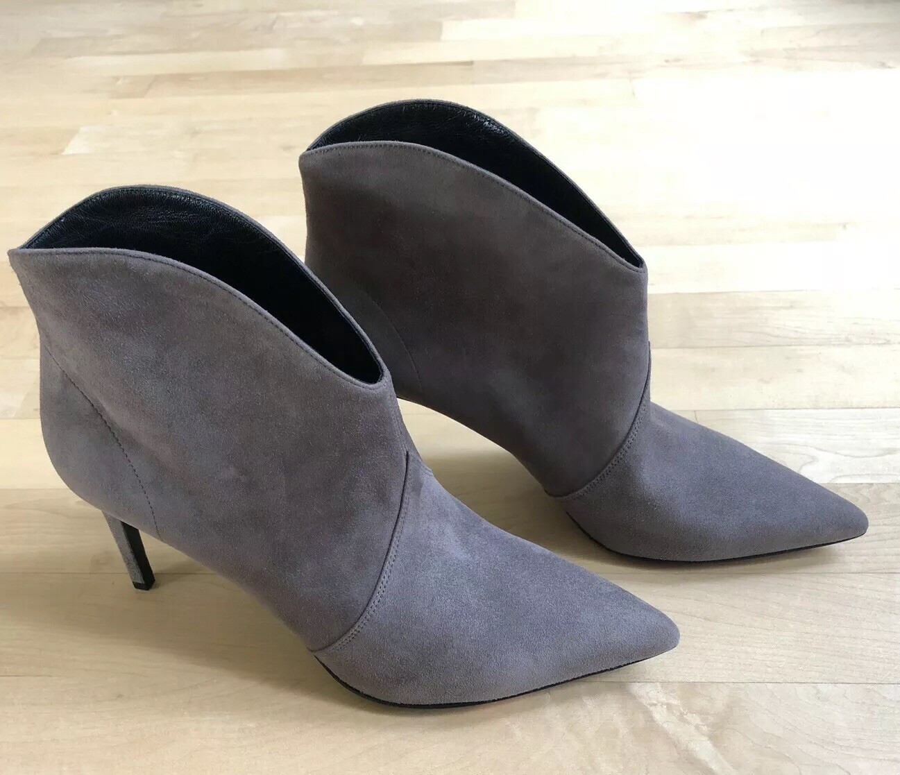 Stivaletti Yves Saint Laurent YSL Classic Paris 105 taglio basso pelle scamosciata 40 5