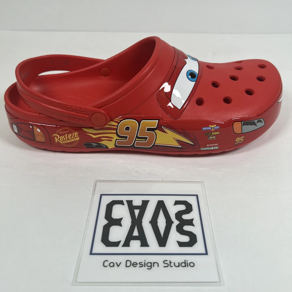 Men s Size 12 Crocs Classic Lightning McQueen Red Clog Light Up