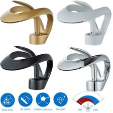 Miscelatore rubinetto lavabo bagno cromato nero bidet cascata monocomando ottone