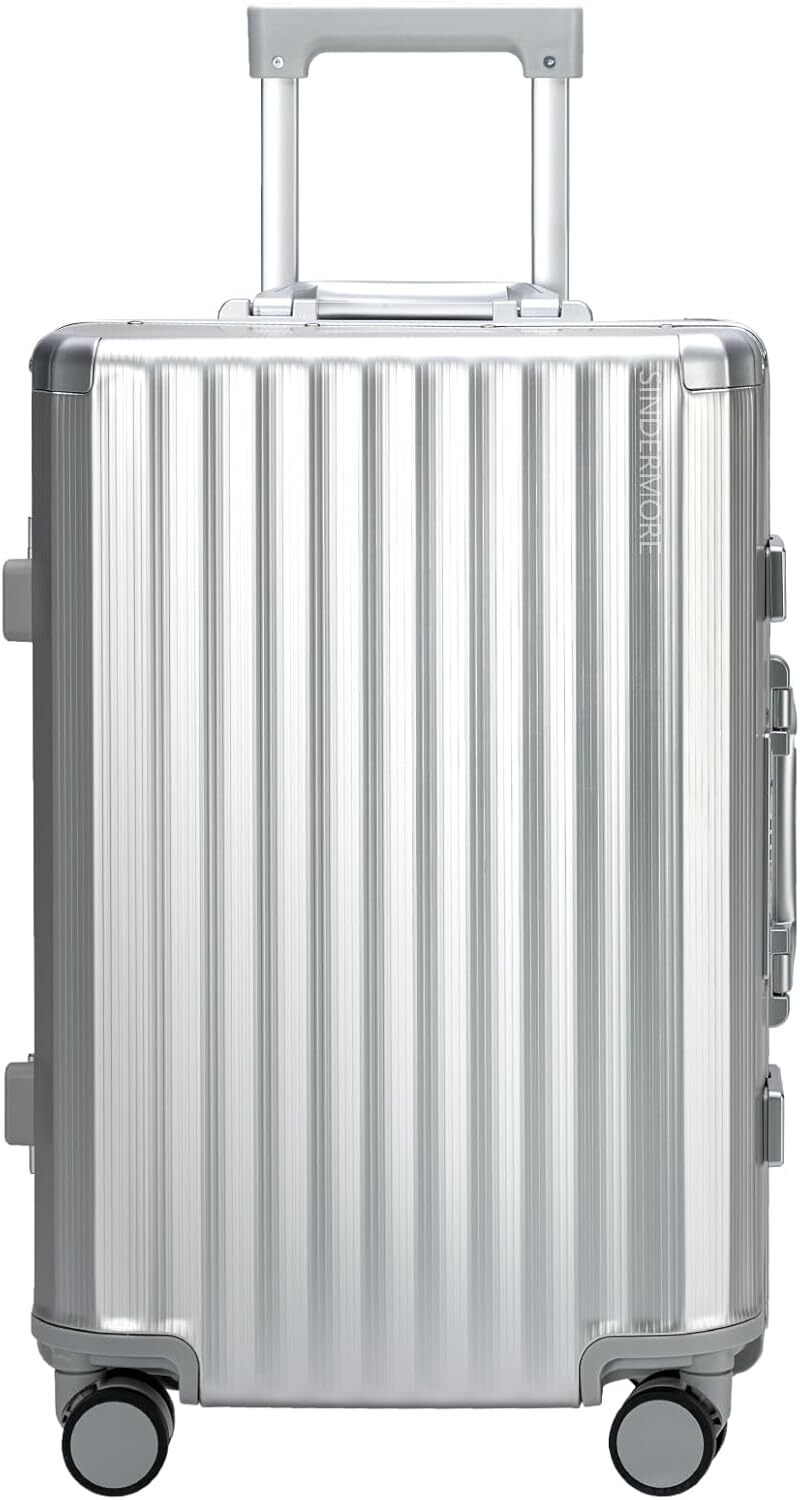 Lightweight Aluminum Carry-On Luggage with Zipperless Shell and USB-C Charging TSA-Approved-image