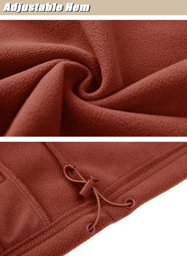 Men's Full-Zip Fleece Jacket Softshell Hiking Winter Windproof Casual Work Coat - Picture 75 of 89