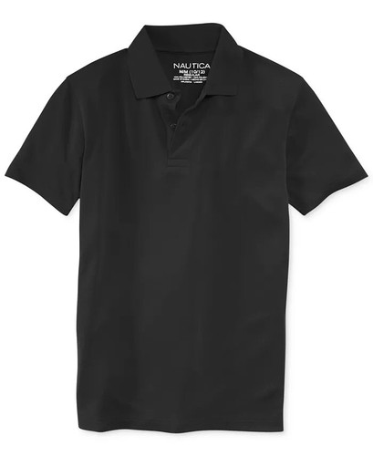 Nautica BLACK Big Boys Short Sleeve Performance Polo Shirt, US 7 - Picture 2 of 2