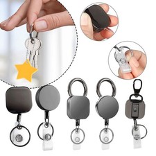 Heavy Duty Metal Retractable Carabiner Keychain Belt Badge Reels Clip PSM DFK