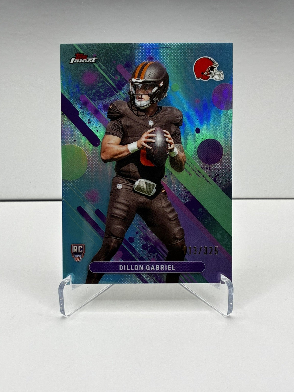 2025 Topps Finest Dillon Gabriel Sky Blue Refractor RC /325 Browns