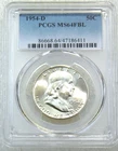 1954-D Franklin Half Dollar PCGS MS64FBL Frosty PQ Just Graded New Holder #A295A
