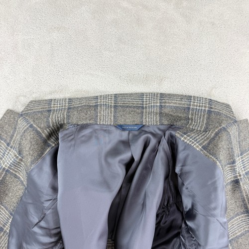 Brooks Brothers Vitale Barberis Regent Sport Coat Blazer Men 46L Gray Plaid Wool - Picture 8 of 15