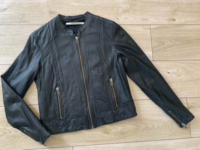 Ladies INDIAN CUSTOMMADE LEATHER Biker JACKET (uk10)