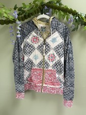 Billabong Vintage Y2K Full Zip Reversible Boho Printed Hoodie Size L