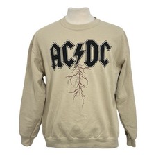 AC/DC Men's Sz Large Graphic Print Pullover Sweatshirt Fleece Rock Band Concert