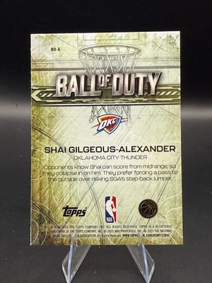 Shai Gilgeous-Alexander 2025-26 Topps Chrome Ball of Duty Insert