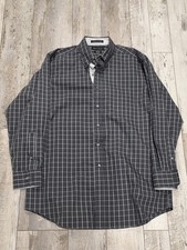  16.5 33 Men's Paul Fredrick Dress Shirt Slate Gray 2 Ply Non Iron Cotton