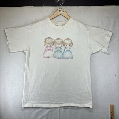 VTG 90s Three Angels Trinity God Bless 1996 Single Stitch Hallmark Tee Large