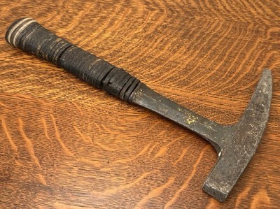 Vintage Estwing Rock Pick Geology Hammer Stacked Leather Handle Made in USA