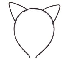Simple Comfortable Plastic Cat Ears Headband Black