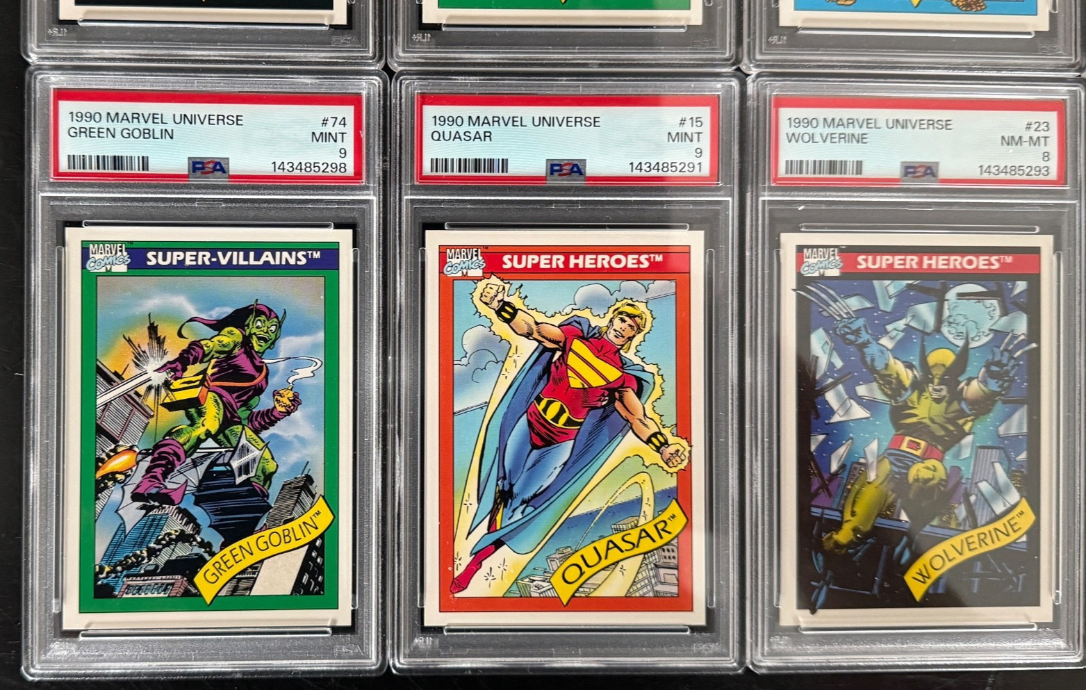 (15) PSA Graded Lot / 1990 Marvel Universe IRON MAN WOLVERINE THING PSA 10 9 8 7 view 7