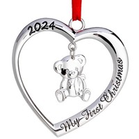 Baby Weihnachtsornament 2024 Klikel Herz Mit Teddy - 1. Weihnachten Junge