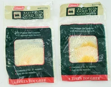 Vintage (2) Packages Coleman Mantles Heavy Duty Gold Top Mantles Model 51-102G