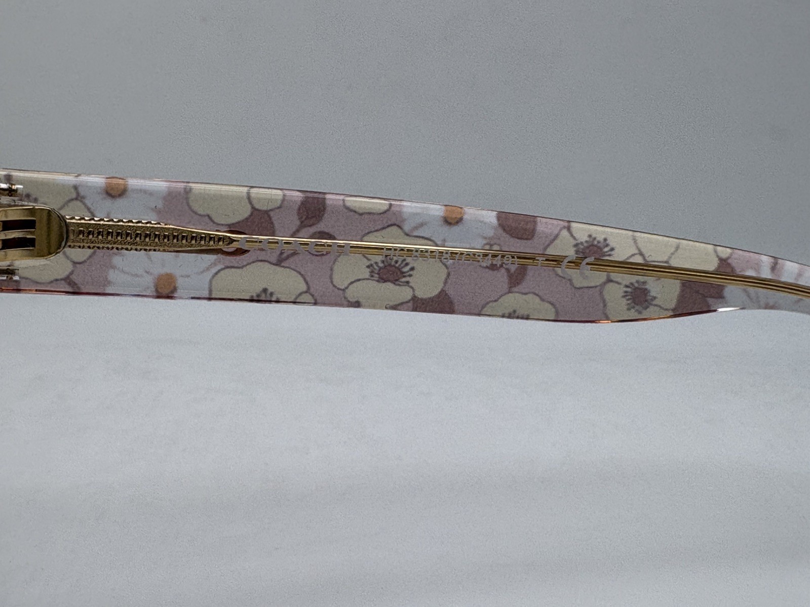 Coach Pink Floral HC 8318 Women's Square Sunglasses + Case + Cleaning cloth thumbnail 5