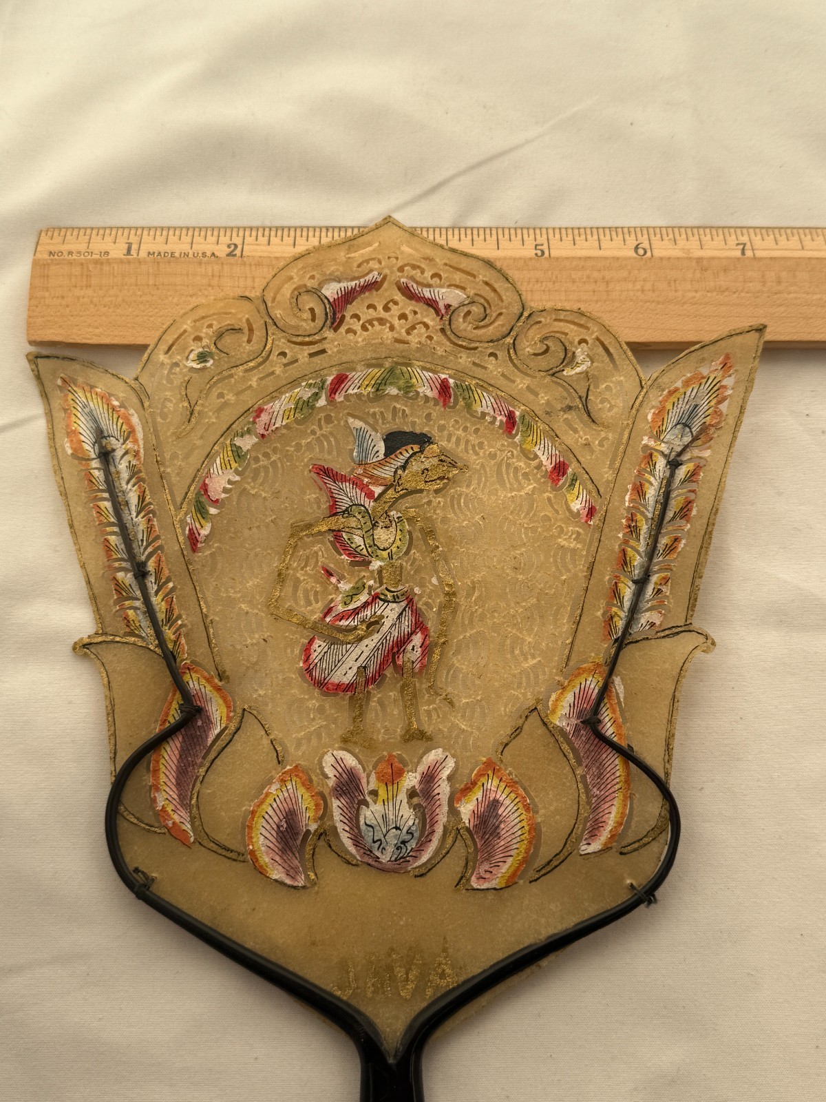 Two Vintage Hand-Held Java Buffalo Hide (vellum) … - image 8