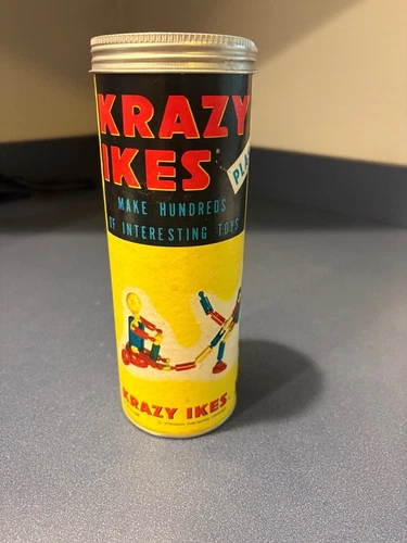 VINTAGE 1950's KRAZY IKES Whitman Toy Canister Set No 4731:100 with 44 Pieces
