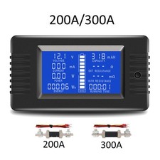 200V LCD Display DC Battery Monitor 200A/300A Energy Meter Voltmeter for Car RV